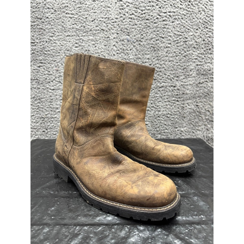 Cole Haan Leather Pull On Waterproof Western Boots Brown Mens Size 9.5 US